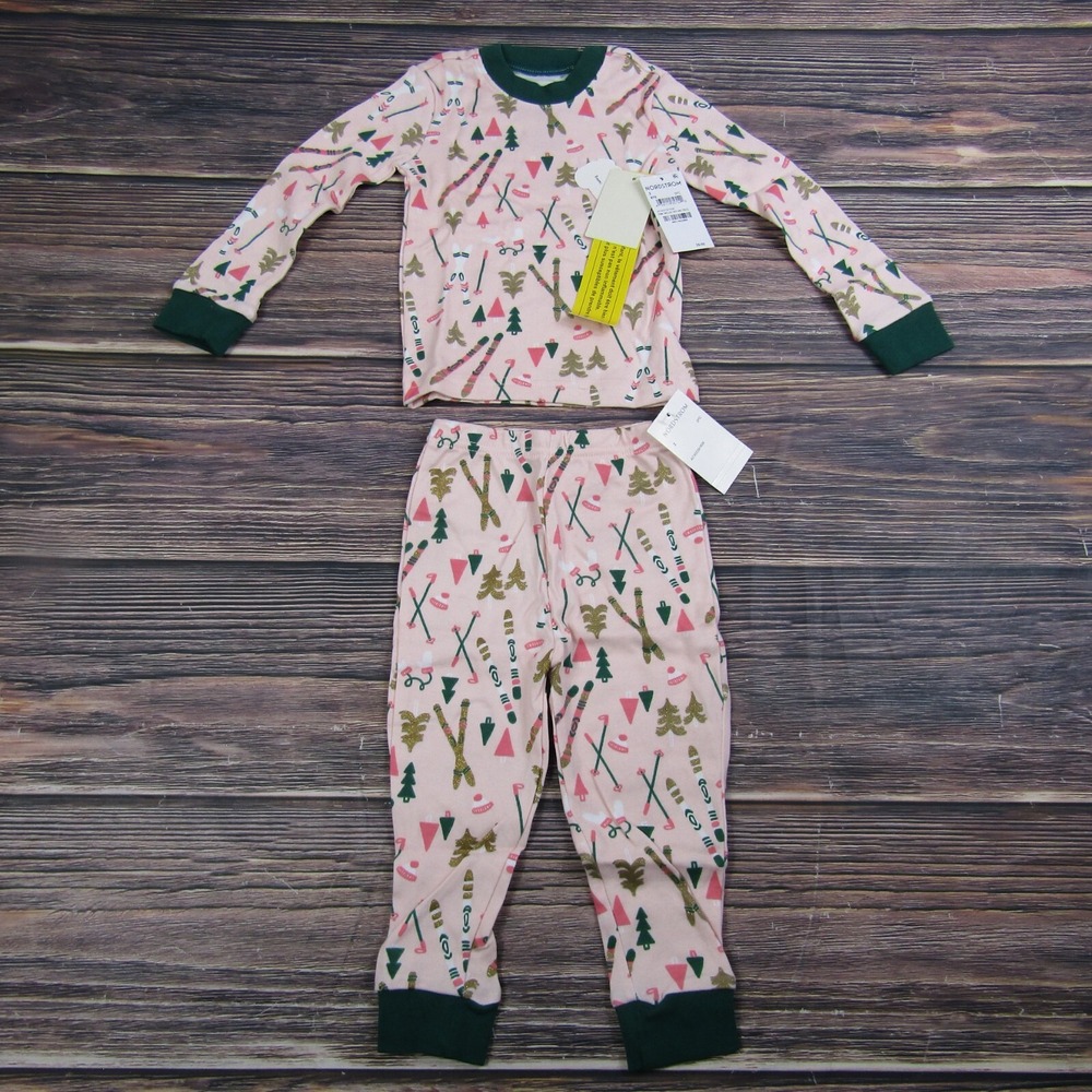 Tucker & Tate NEW Kids Size‎ 2 Pink Xmas Christmas Pajama Set Outfit Fit